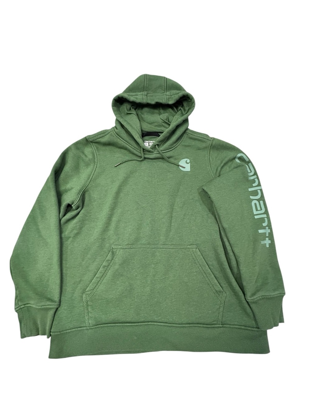Carhartt Olive Green Logo Hooded Sweatshirt Young Men’s XL (16-18) Casual